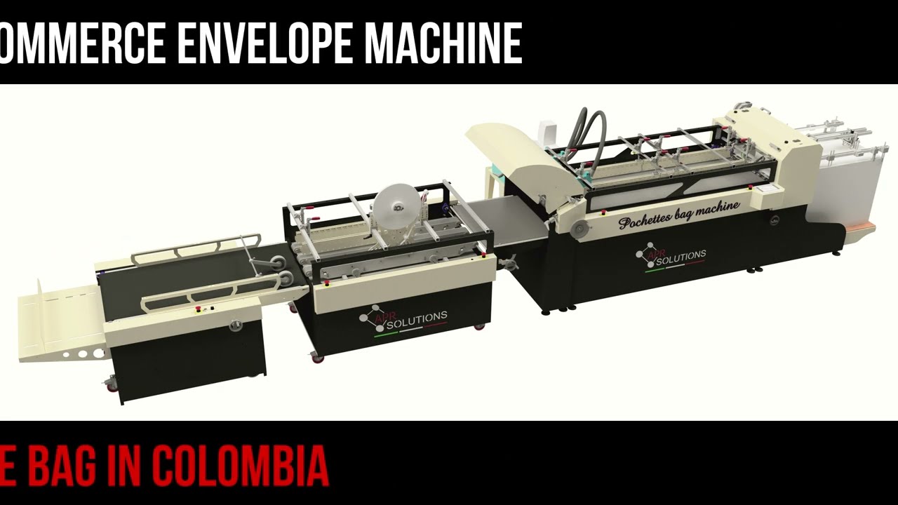 E-Commerce Envelope machine for envelope with laterals gussets & double sided tape all in 1 pass,