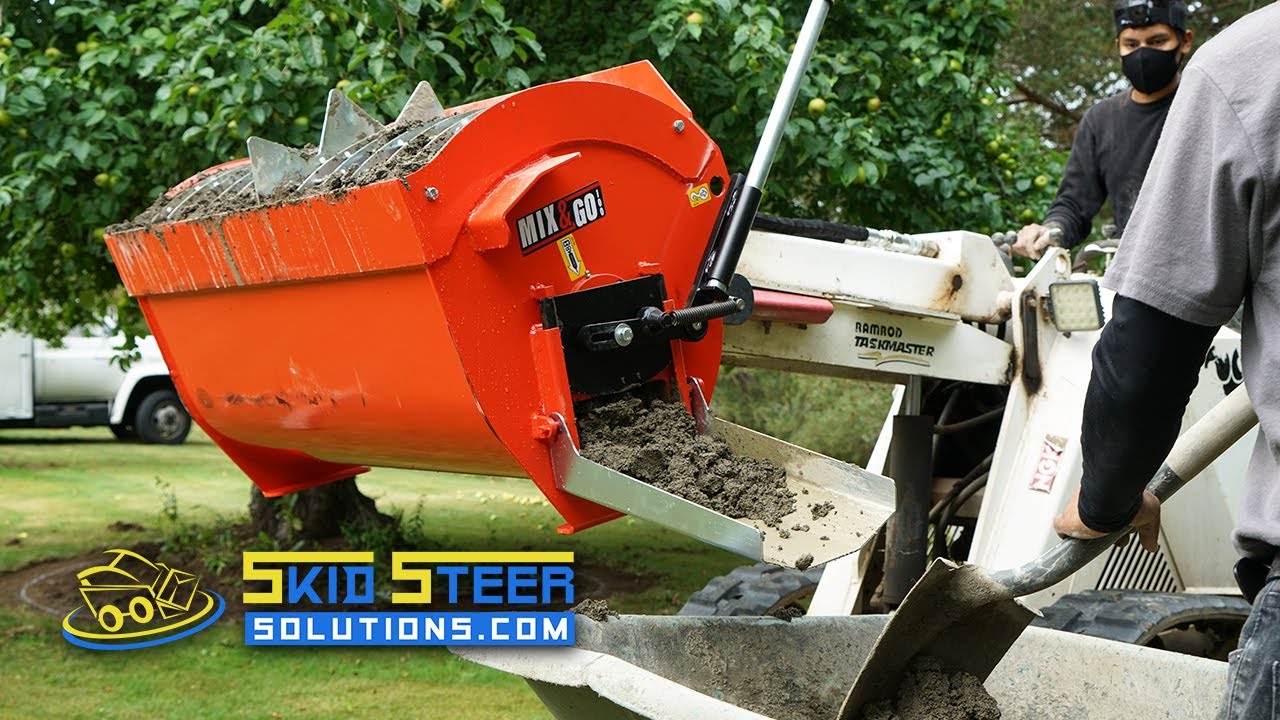 Demonstration of the Eterra Mini Skid Steer Concrete Mixer | Skid Steer Solutions
