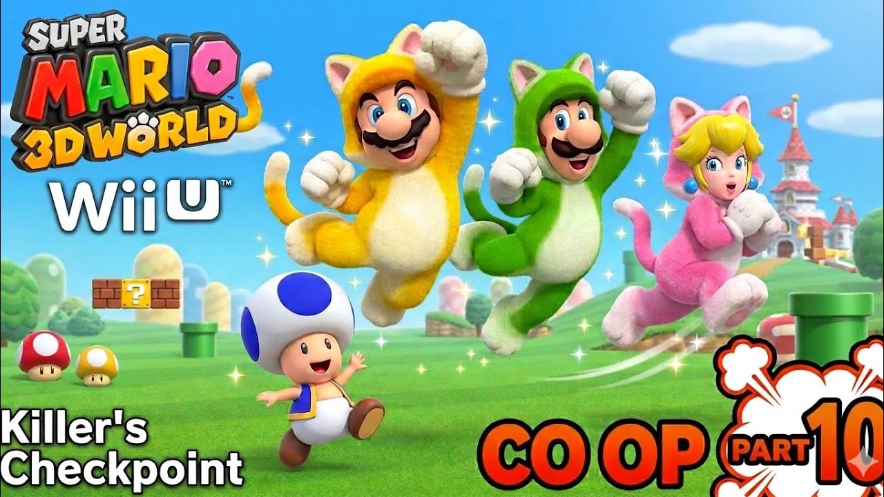 Super Mario 3D World Nintendo Wii u Live Co Op Part 10