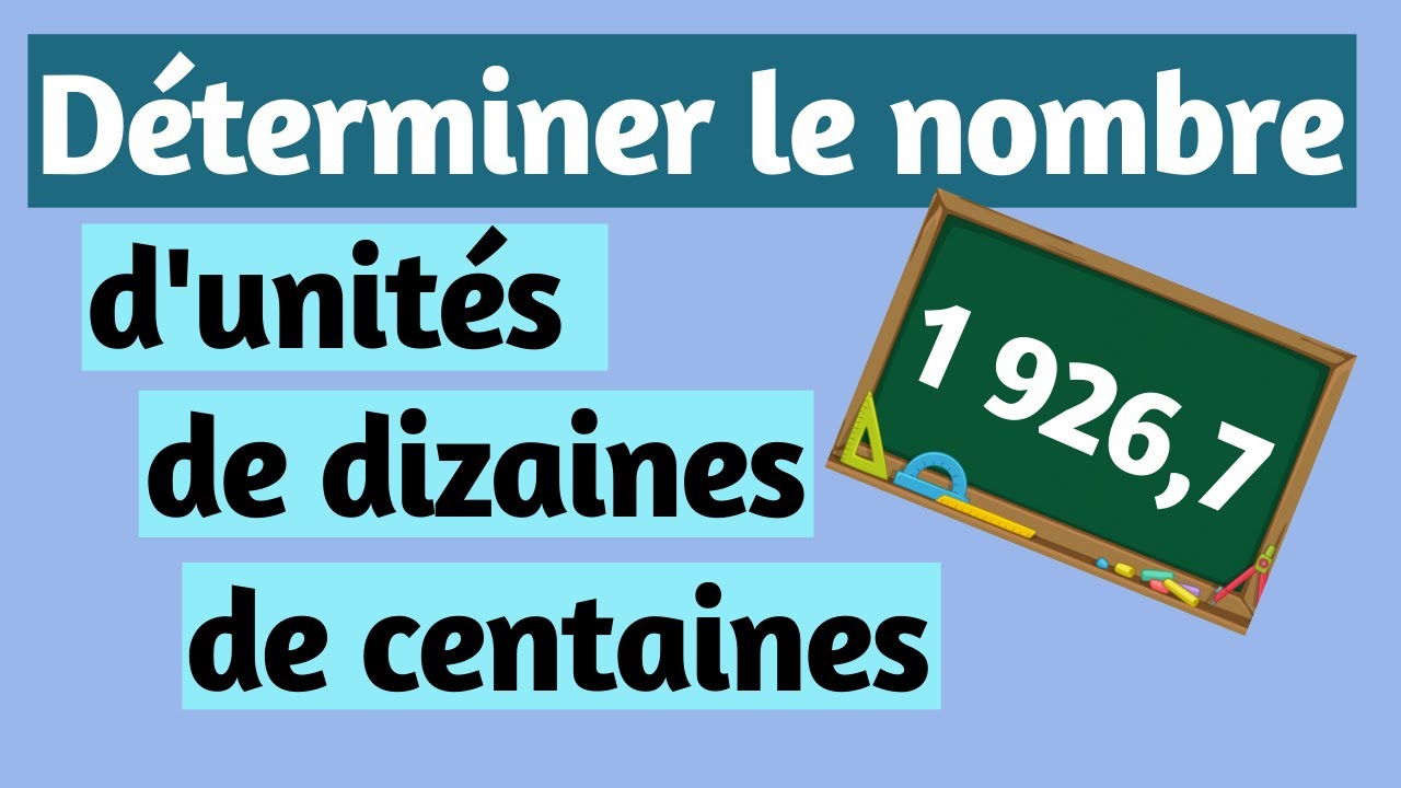 Comment déterminer le nombre d'unités, de dizaines ou de centaines ?