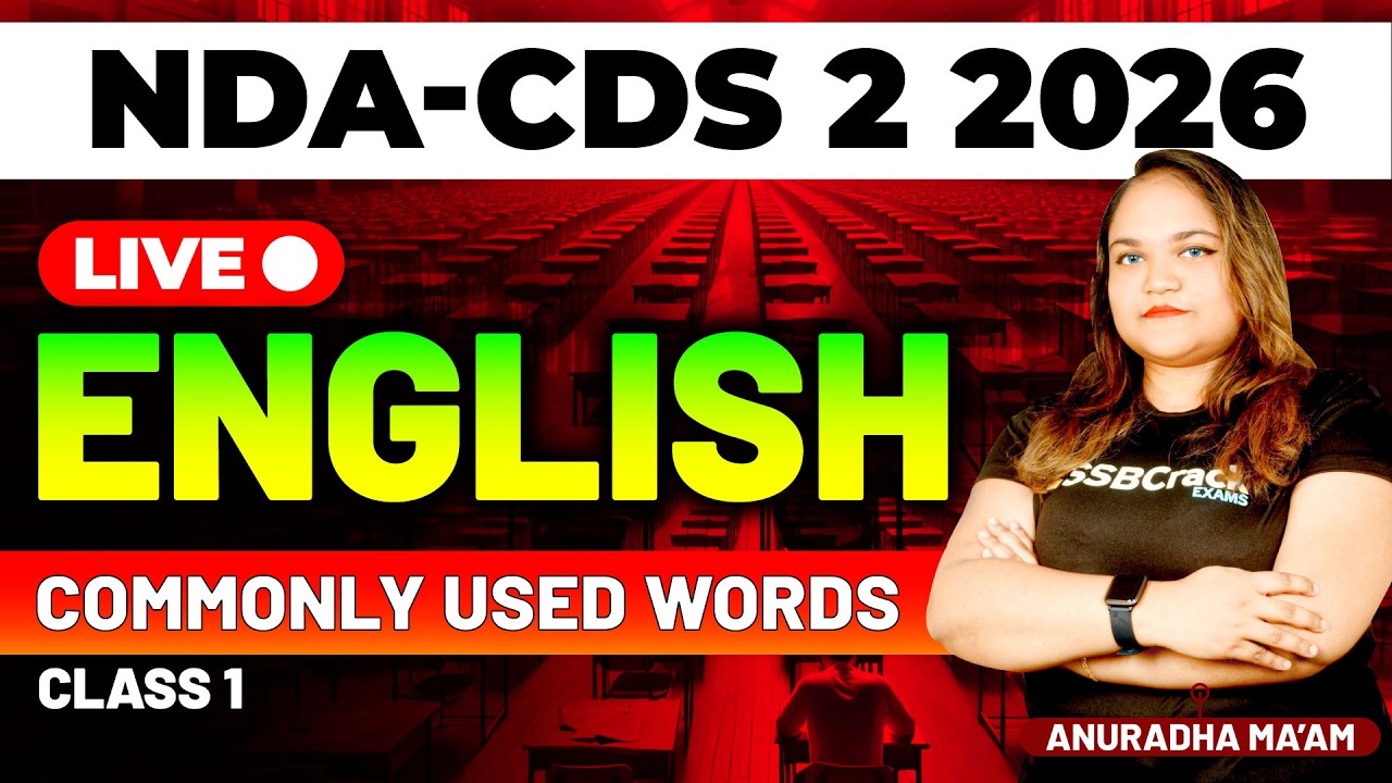 NDA & CDS 2 2026 Exam English Live - Commonly Used Words - Class 1