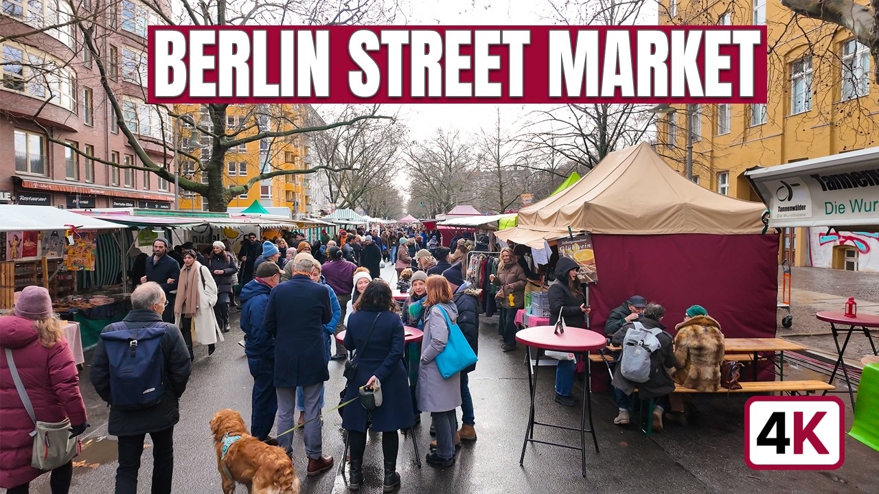 Berlin Street Market 🇩🇪 | Kollwitzstraße Prenzlauer Berg | 4K Walking Tour