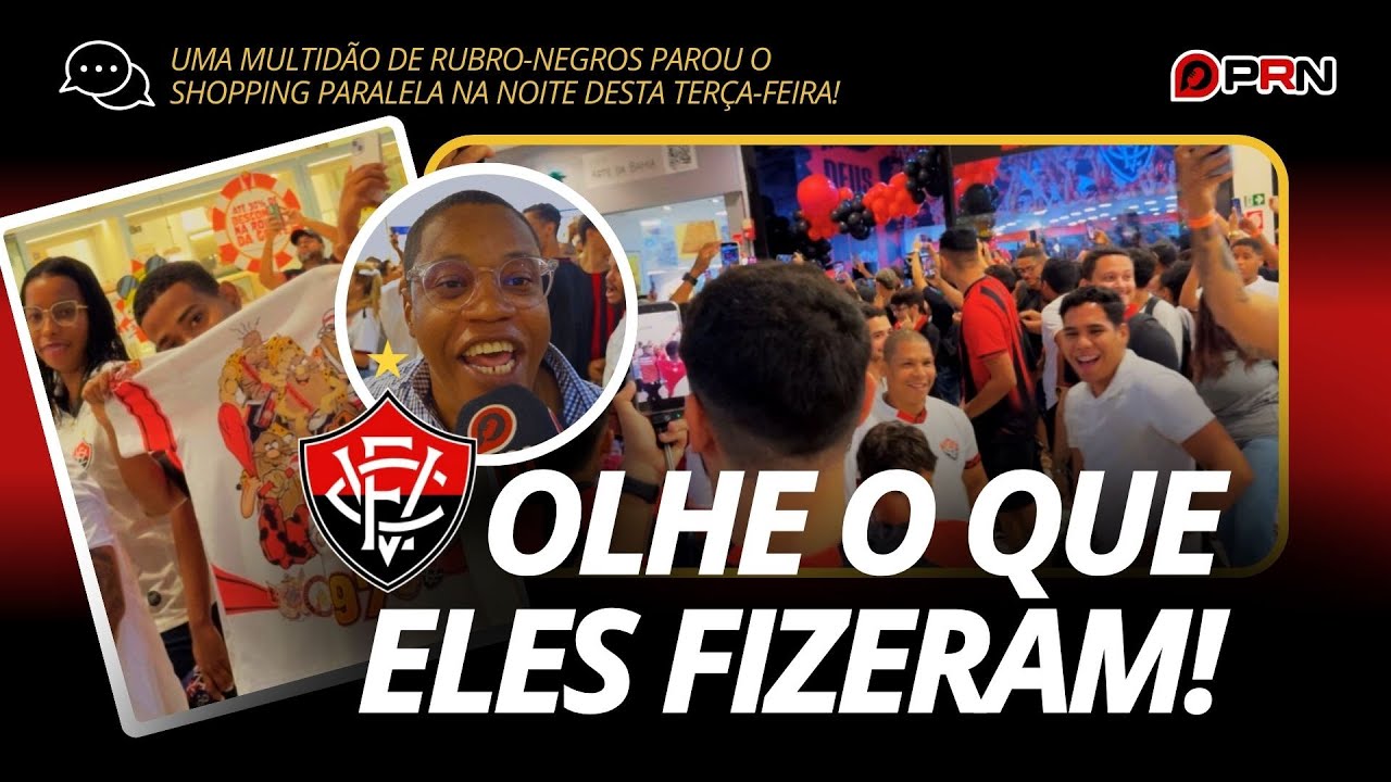 O PARALELA PAROU! 😱 Torcida do Vitória INVADIU o shopping e fez a festa! 🔴⚫️