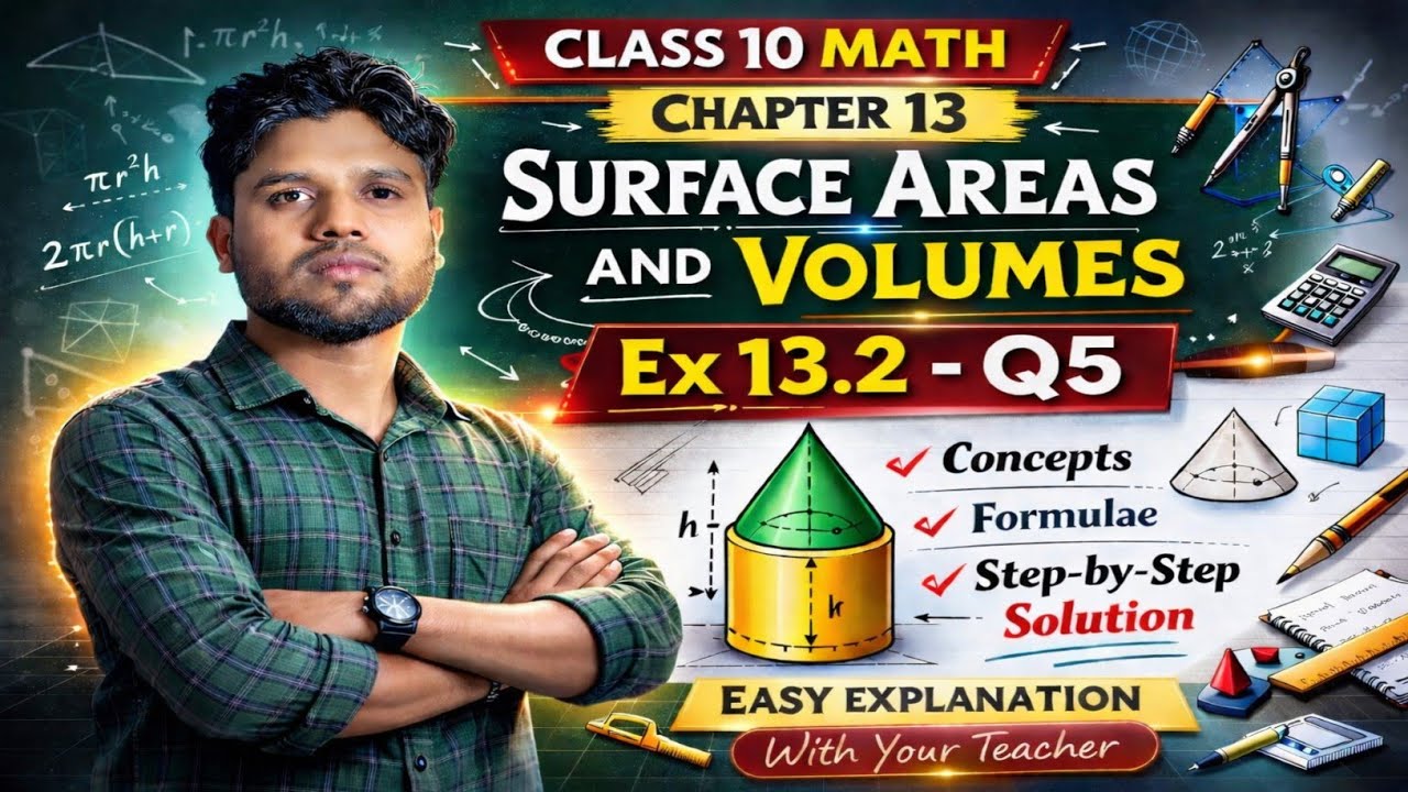 Class 10 Maths Chapter 13 Ex 13.2 Q5 | Surface Areas & Volume | HSLC SEBA Most Important in Assamese
