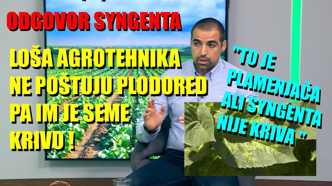 SYNGENTA - odgovor - RATARI LAŽU - nema KRIVICE - ONI NISU POŠTOVALI PLODORED  a sad im krivo seme!