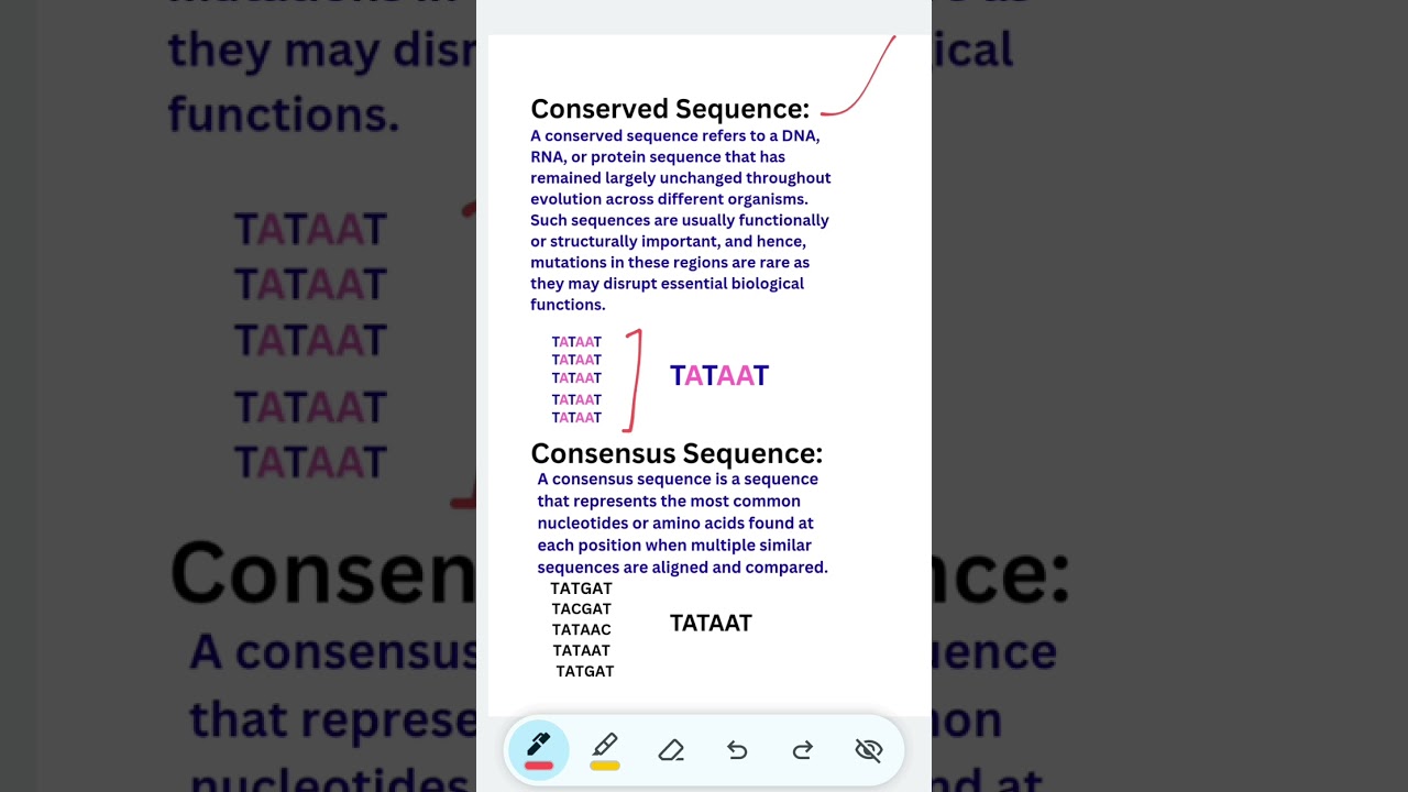 Conserved sequence and consensus sequence. | Molecular biology|