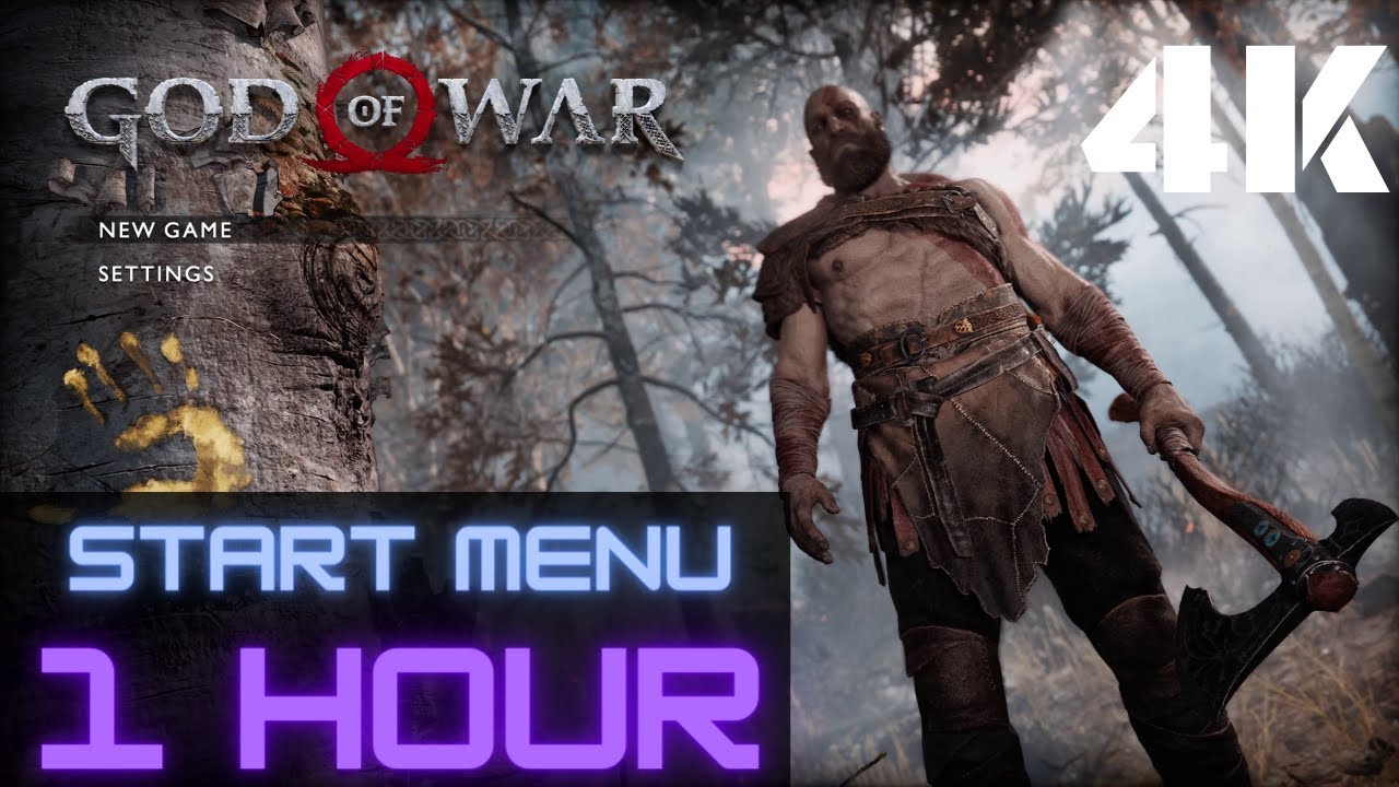 God of War - Start Menu Ambiance and Music : PS5 4K Ultra HD (1 Hour)