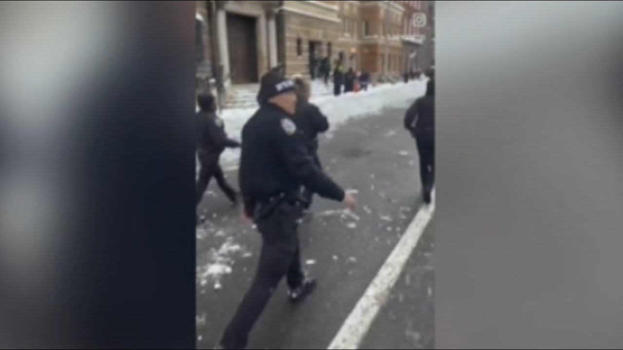 ‘That’s an assault’: Uproar after NYPD cops get pelted with snowballs