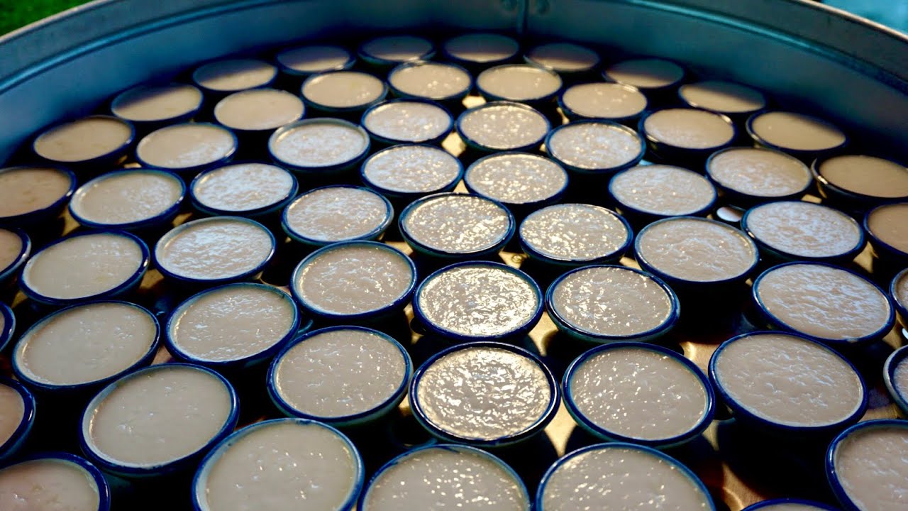 Thai Coconut Milk Custard -  (Khanom Thuai) Thai dessert - Thai​ Street​ Food​ - Foodie​ Wave