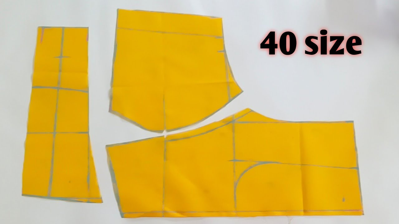 40 size थ्री पीसेस प्रिंस कट ब्लाउज कटिंग ।3 piece Princess cut blouse cutting and stitching।