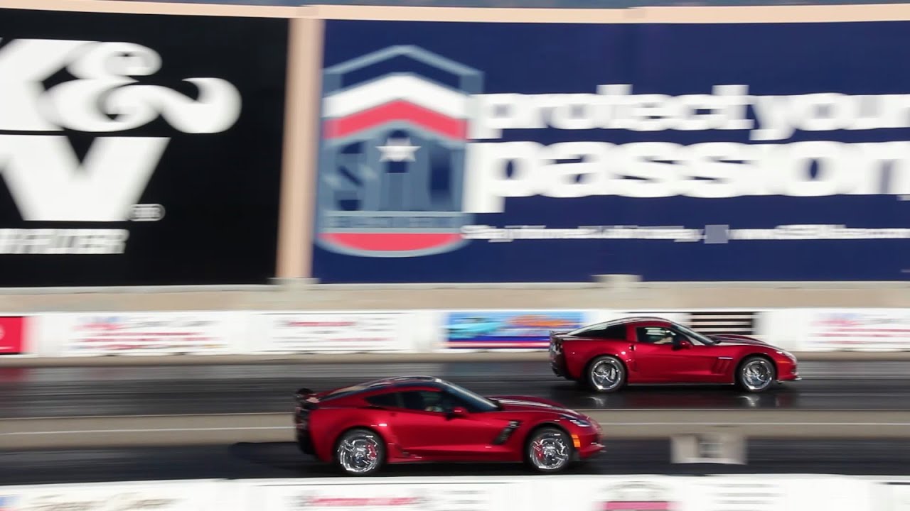 C7 Corvette Vs. C6 Grand Sport Corvette | Quarter Mile Drag Race