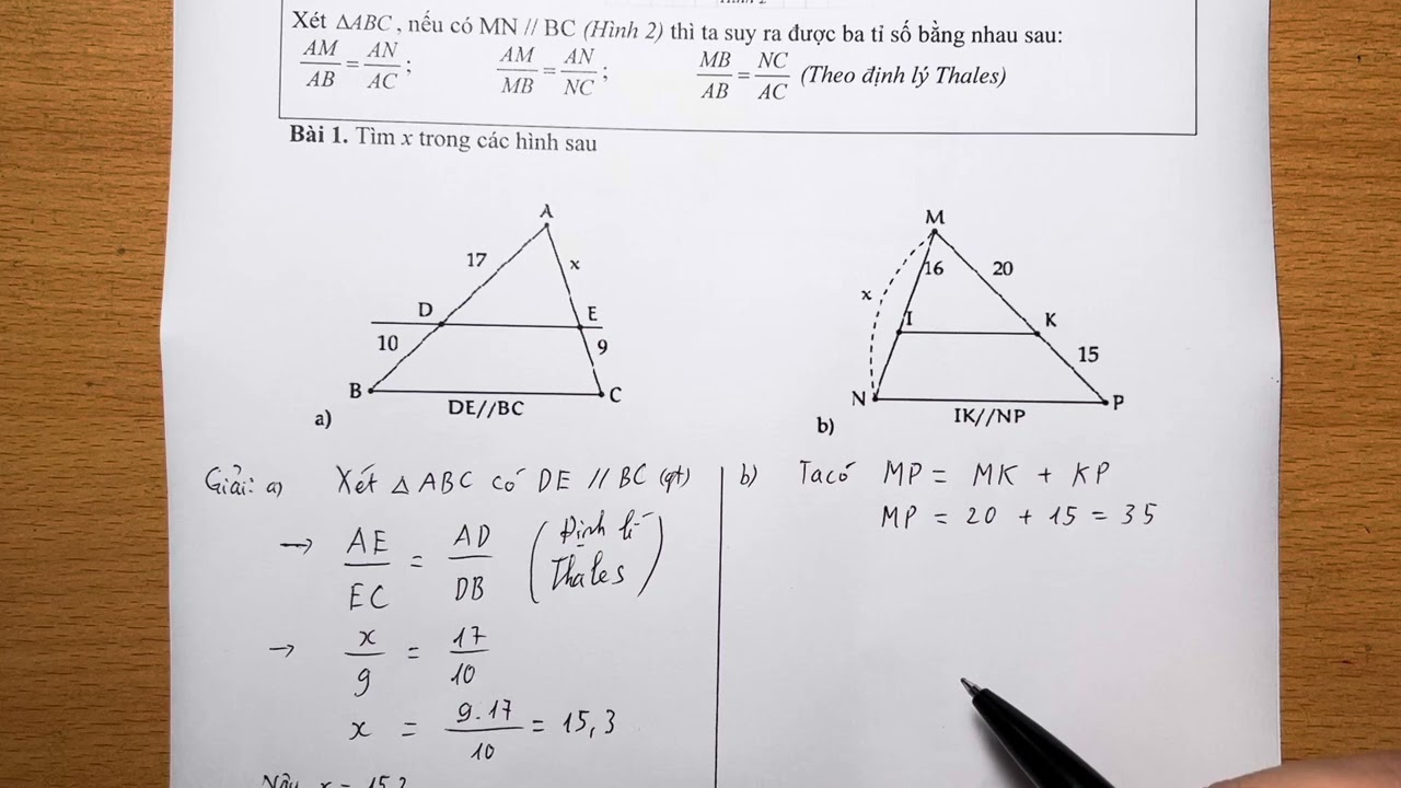 BÀI GIẢNG TOÁN 8: Định lý Thales