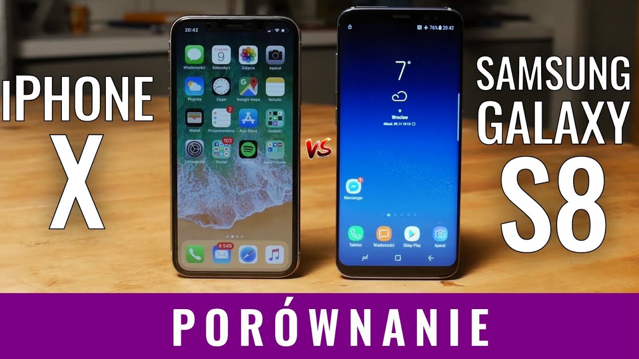 iPhone X vs Galaxy S8 - porównanie, test PL