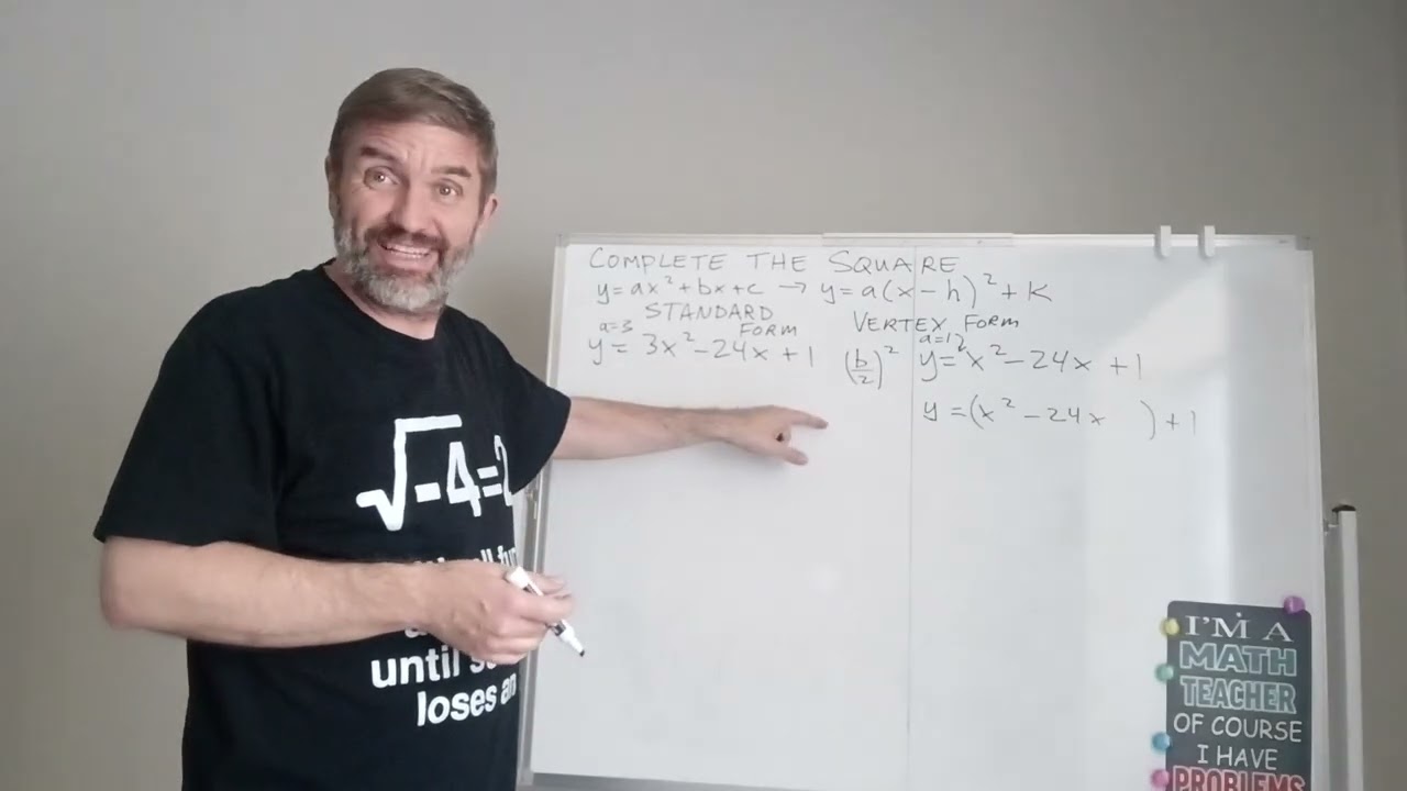 Completing the Square to change from Standard Form to Vertex Form 