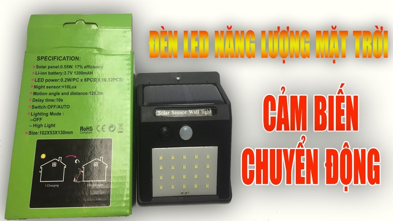 Đèn LED treo tường năng lượng mặt trời cảm biến chuyển động || Tonny 389