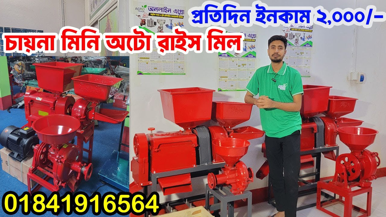 Mini China auto rice mill , তিন মাথার মিনি রাইস মিল,রাইস মিল