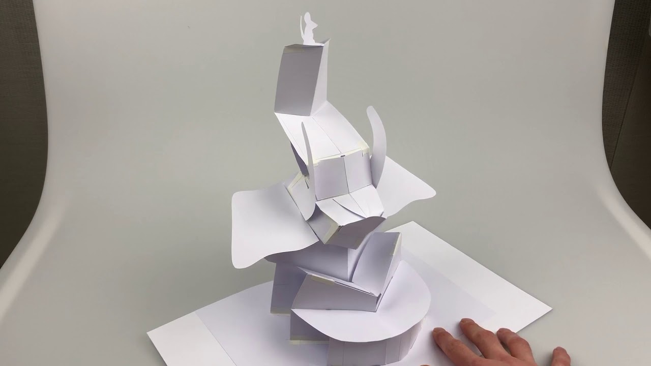 Pop-up elephant using the double V-fold extender technique