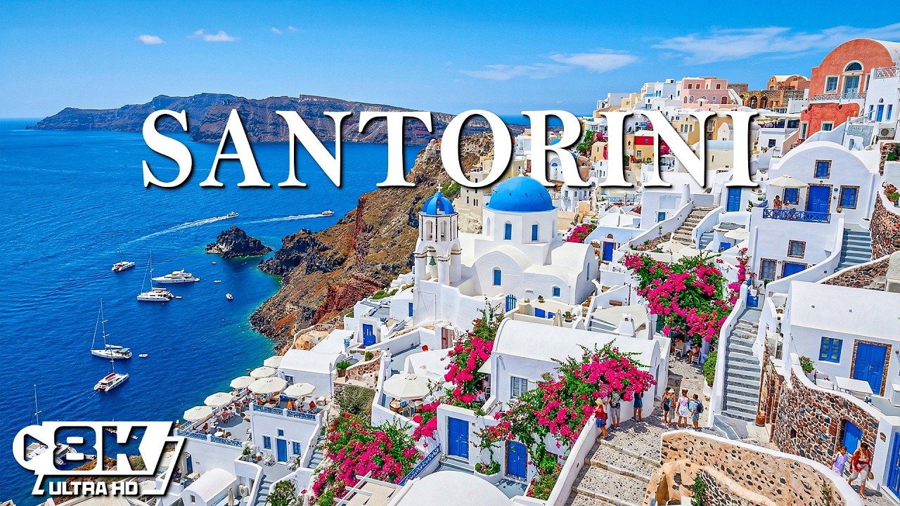 Santorini 8K UHD – Discover the captivating black and red beaches and exotic landscapes