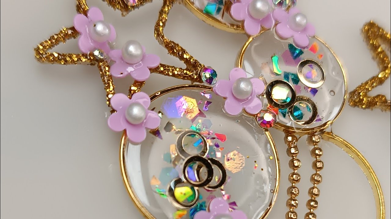 tutorial #resinauv - seconda parte - orecchini con bezel, glitter, paillettes e stellina
