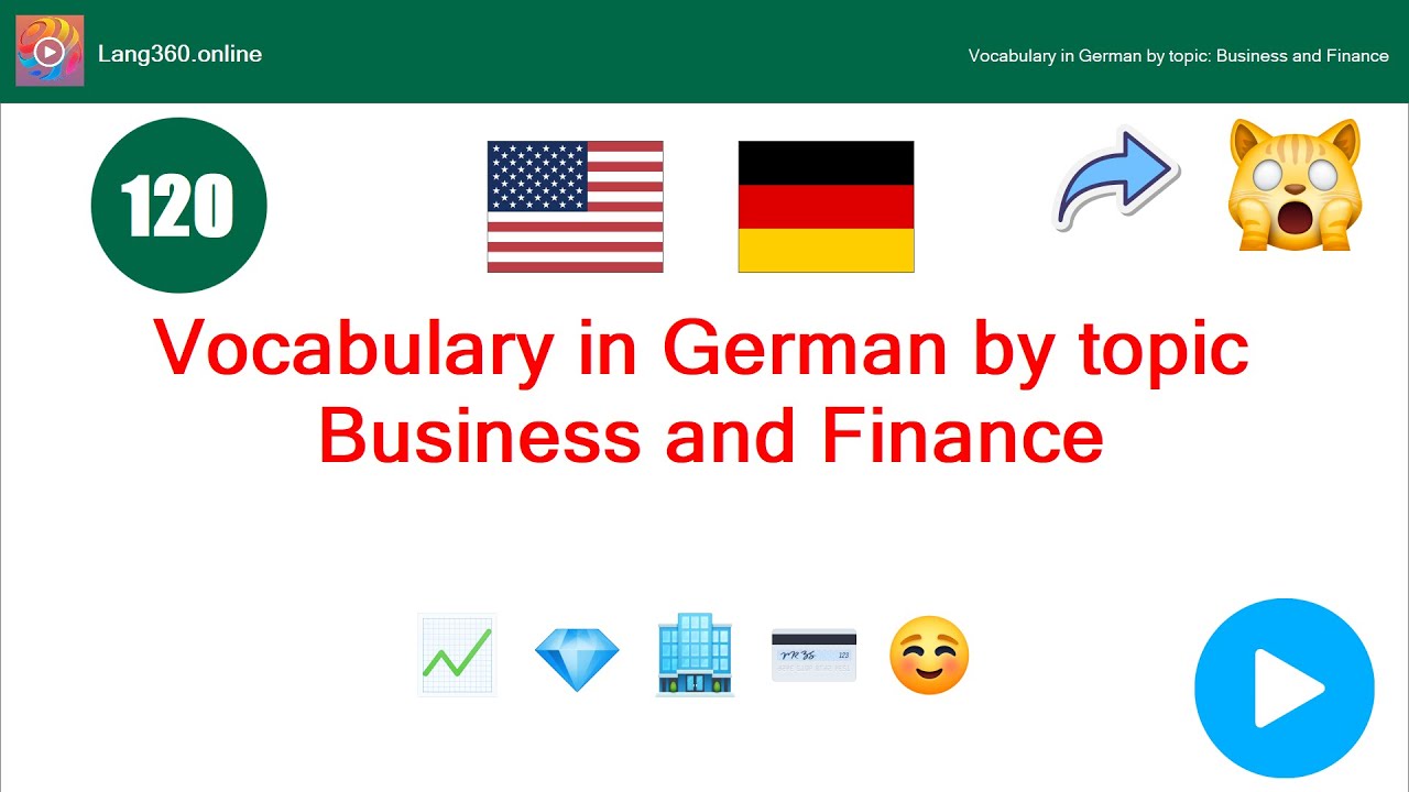 Lesson 30: Vocabulary in German by topic: Business and Finance (Lang360)