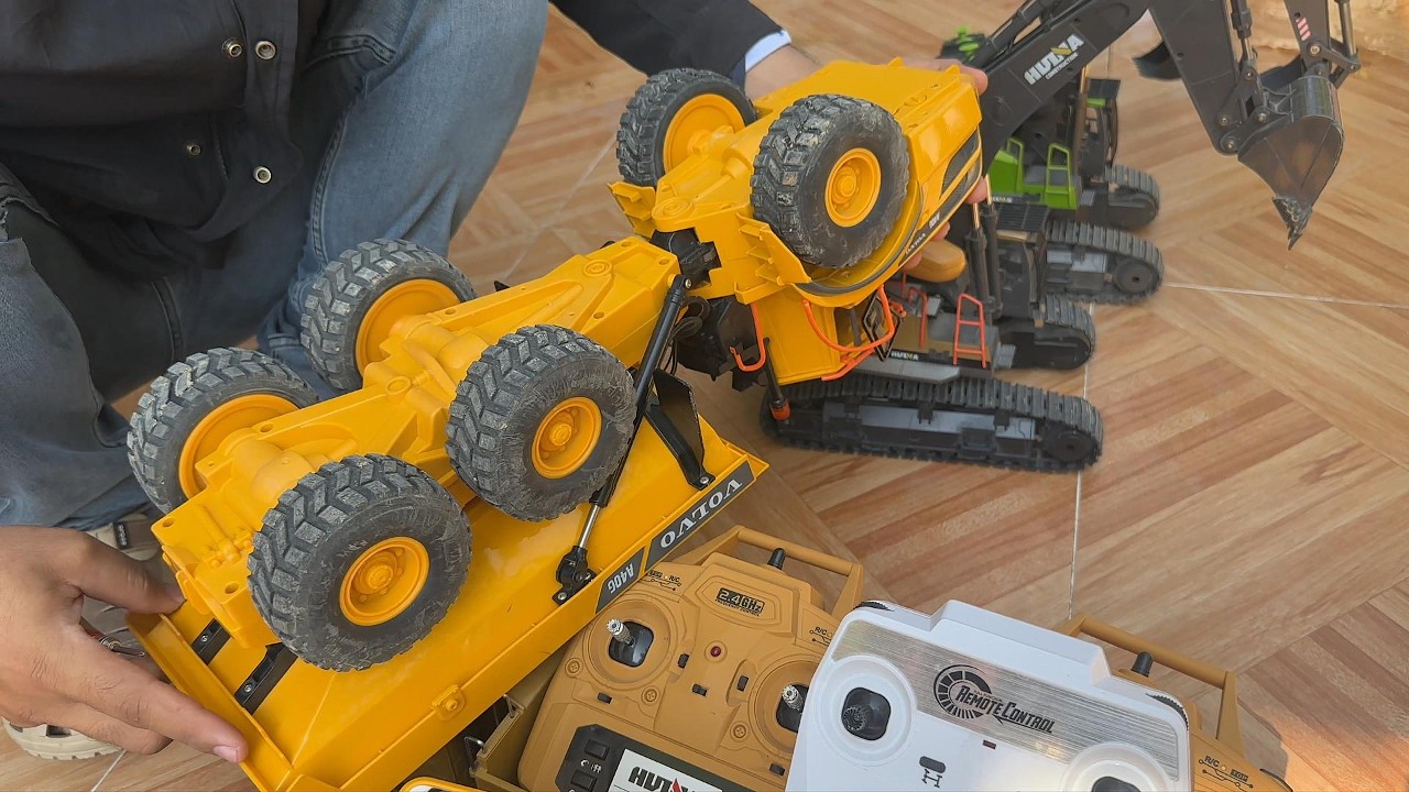 Ultimate RC Construction Setup! Fixing, Charging & Testing Huina Dump Truck and Excavator at Home