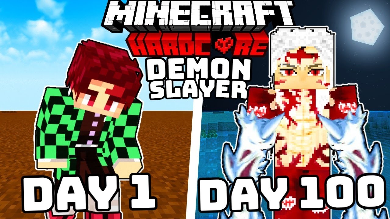 I Survived 100 DAYS in DEMON SLAYER Minecraft against MUZAN...