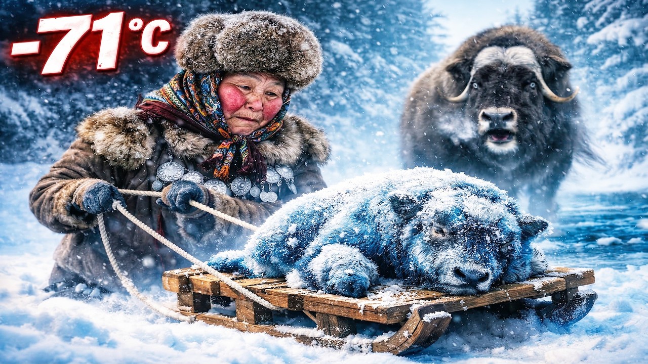 Mother Musk Ox Begs Grandma to Save Frozen Calf Trapped in Serbia’s Icy River