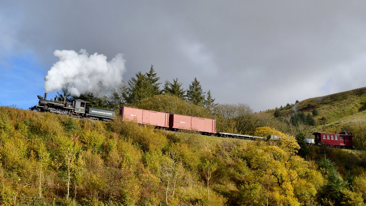 USA Steam Freight Train on the Brecon Mountain Railway - Baldwin 