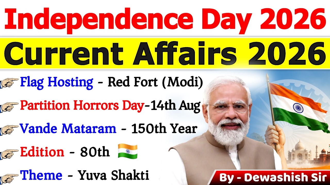 Independence Day 2026 🔥 | 80th Independence Day 2026 | स्वतंत्रता दिवस 2026 | Current Affairs 2026