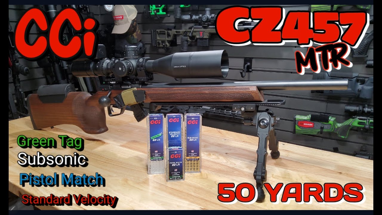 CCI Green Tag, пистолетный матч, дозвуковая и стандартная скорость .22LR из CZ457 MTR