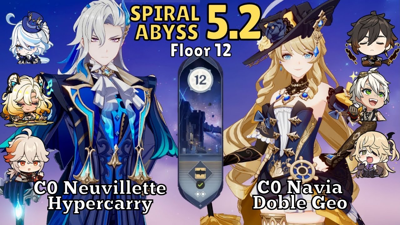 C0 Neuvillette Hypercarry & C0 Navia Doble Geo | Spiral Abyss 5.2 Floor 12 | Genshin Impact
