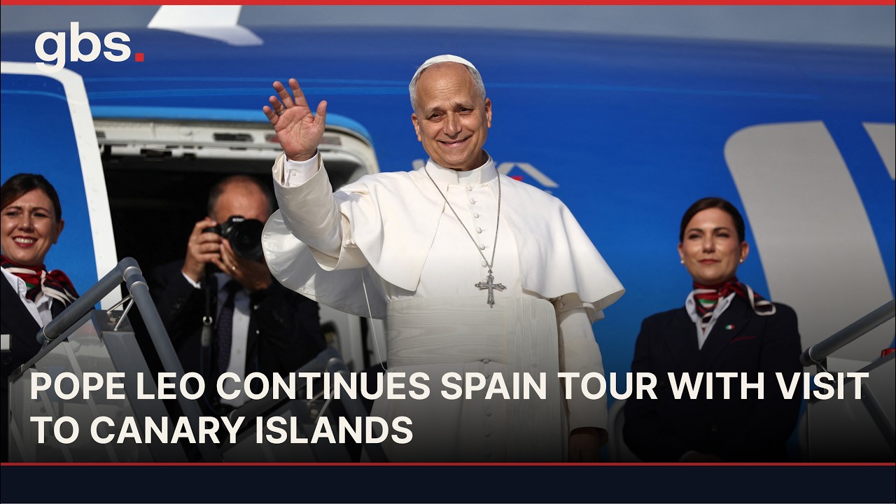 FULL DEPARTURE: Pope Leo Leaves Barcelona for Canary Islands Humanitarian Visit | AC1W