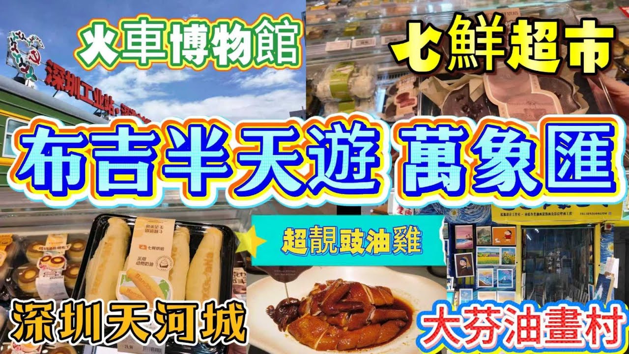 [神州穿梭.深圳#1089] 布吉半天遊 萬象匯 大芬油畫村 火車博物館 七鮮超市 超靚豉油雞 深圳天河城 華潤萬家 小荔園