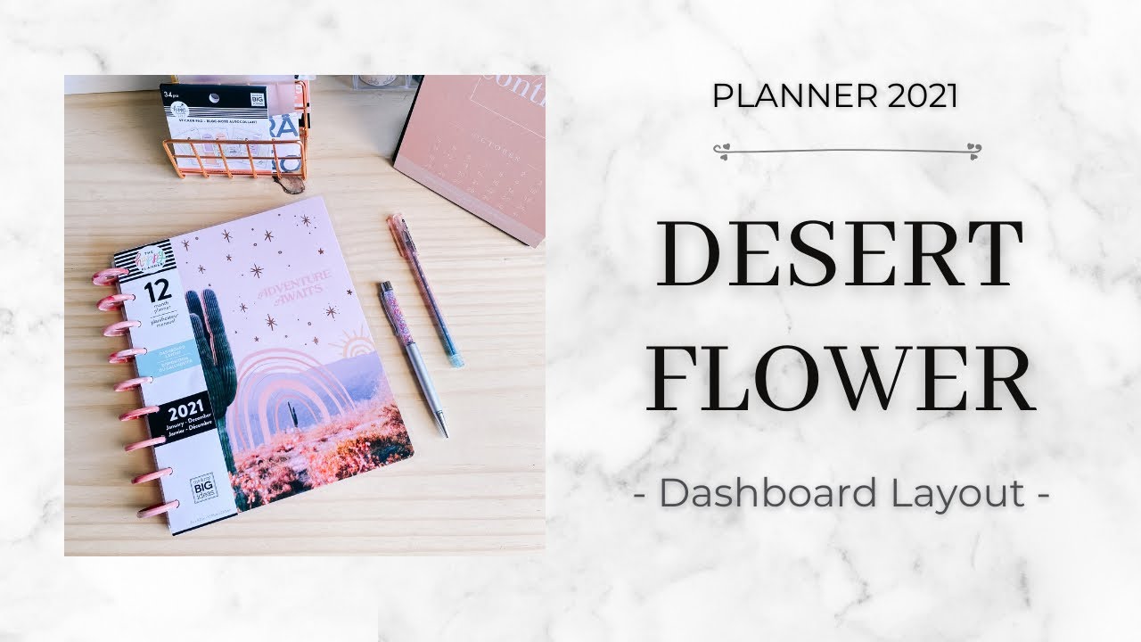 PLANNER 2021 - Dashboard Layout - Desert Flower - 12 meses
