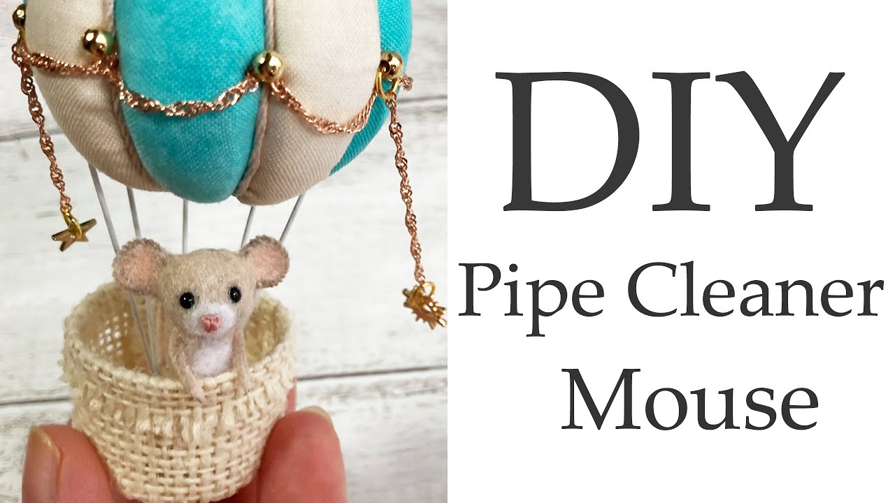 DIY Doll miniature mouse モールでねずみさんを作ろう！How to make a Pipe Cleaner Mouse /モールアート