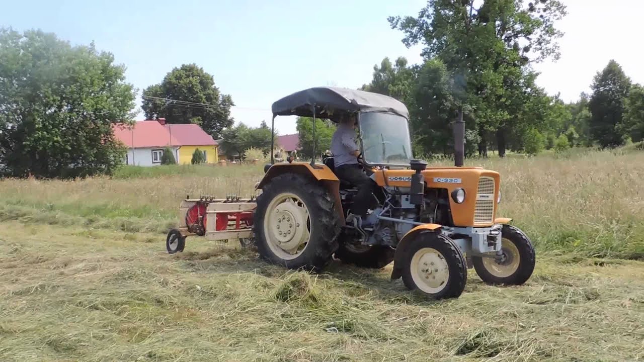Sianokosy 2013 - Przewracanie Siana Ursus c-330 + Taśmówka