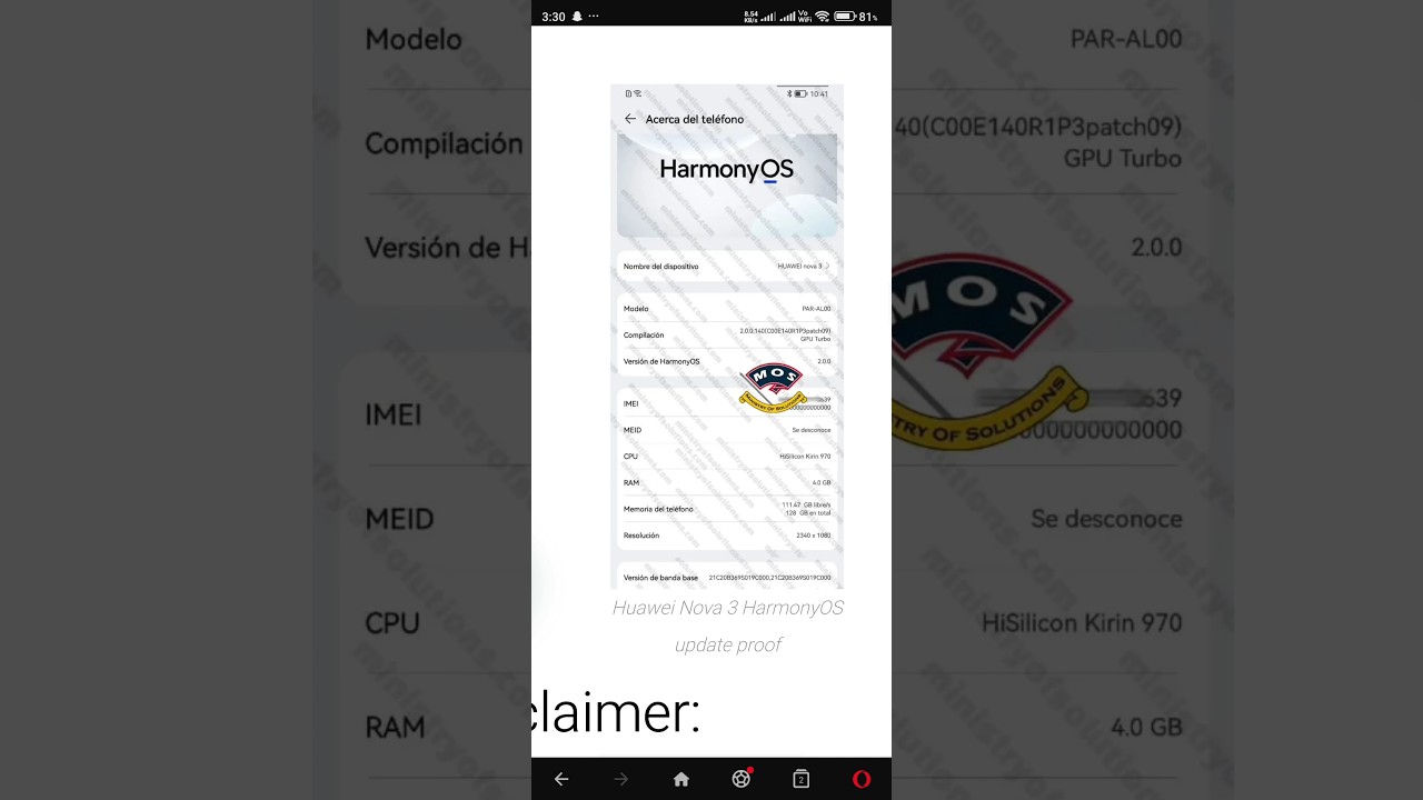 Huawei Nova 3 HarmonyOs 2 update ✅ #huaweinova3i