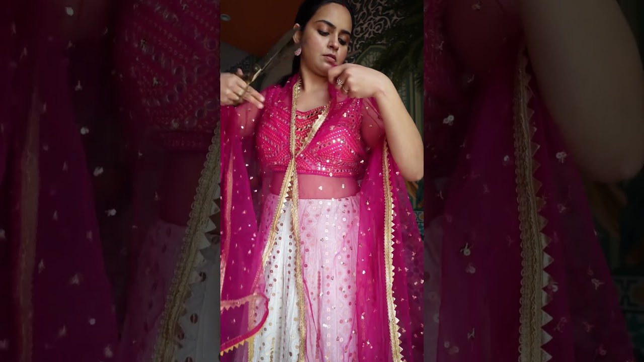 Diy old dupatta cape #diy #hack #easy #quickcape #lehengahack #olddupatta