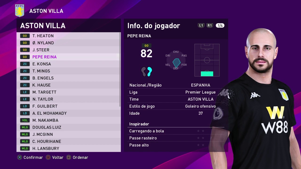 eFootball PES 2020 - Aston Villa Players Faces