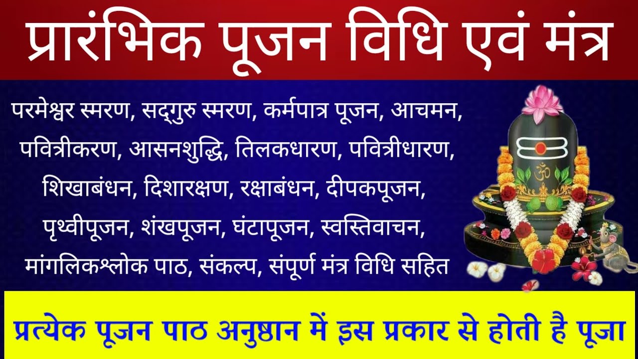 प्रारंभिक पूजन विधि एवं मंत्र। प्रत्येक अनुष्ठान में इस प्रकार से होती है पूजा। कर्मपात्रपूजनमंत्र