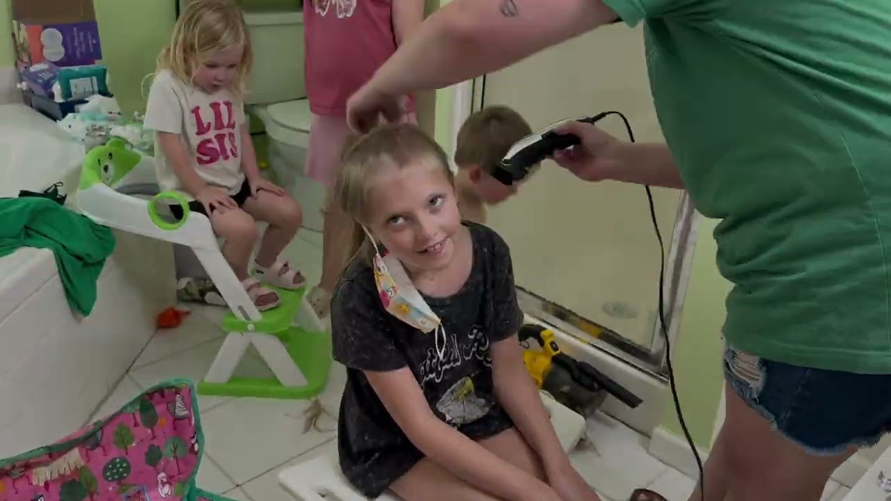 Everlee and Finley Solidarity Head Shave