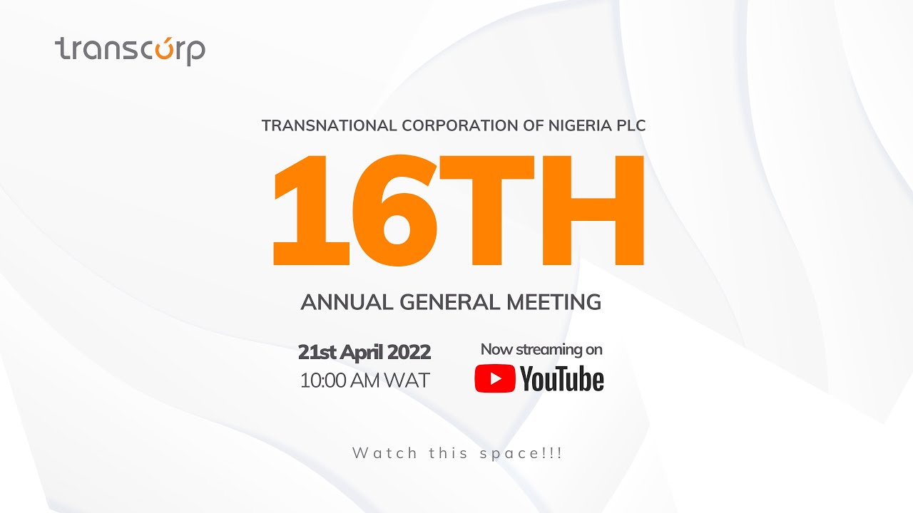 TRANSCORP 16TH ANNUAL GENERAL MEETING