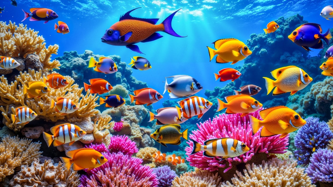 Beautiful Relaxing Music for Stress Relief & Sleep🐠Underwater Tropical Fish,Coral Reefs &Marine Life