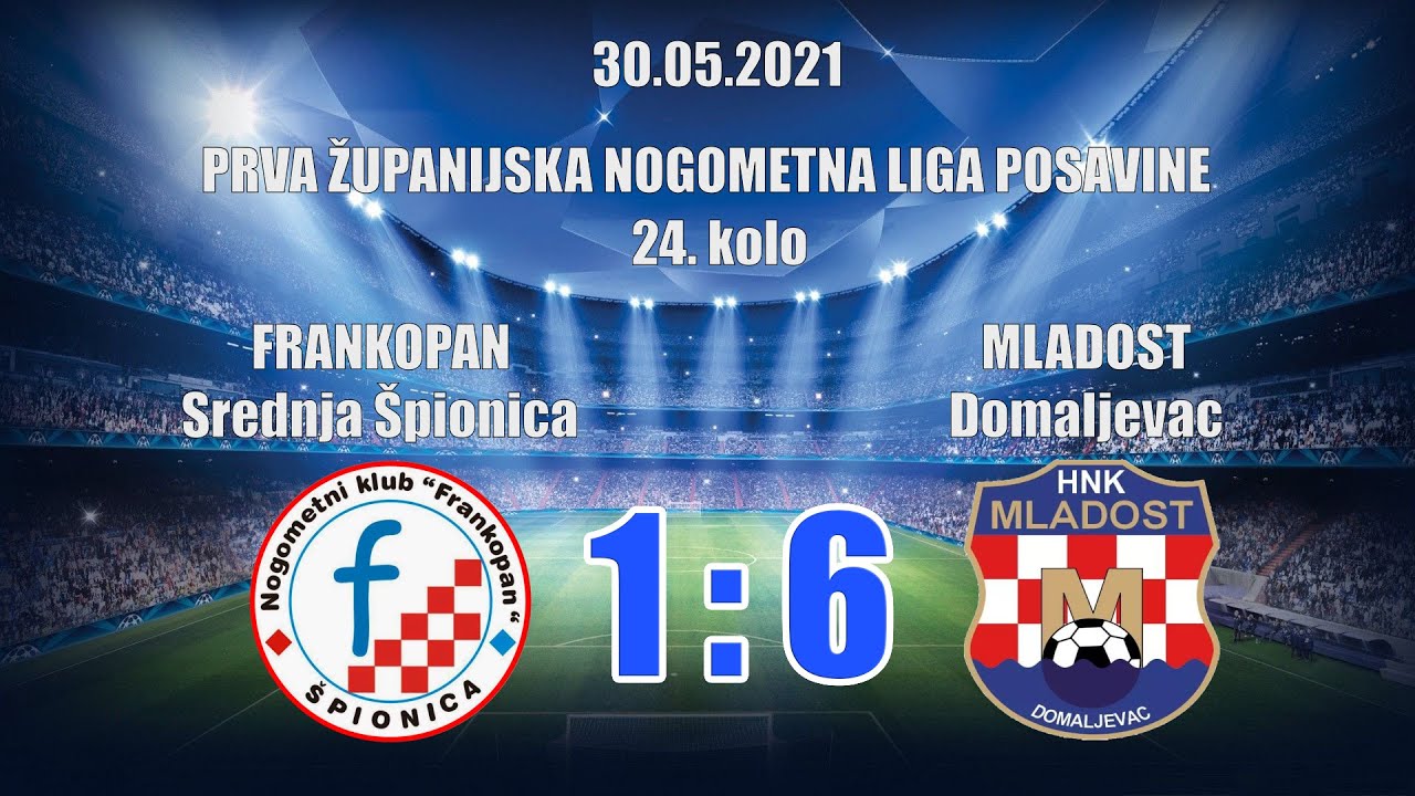 NK FRANKOPAN Srednja Špionica - NK MLADOST Domaljevac  1 : 6  kratki sažetak