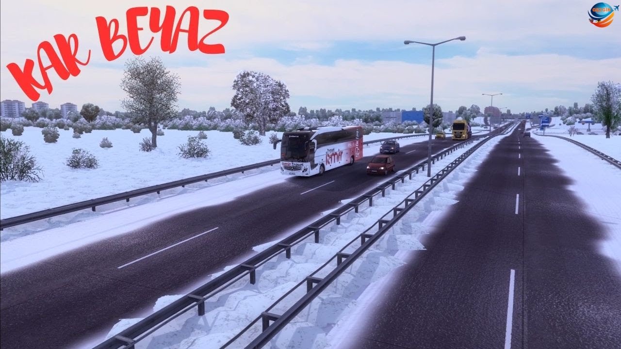 Kar Beyaz... Yalova Otogar - Gebze Otogar GMM Türkiye Modu ETS2 1.50
