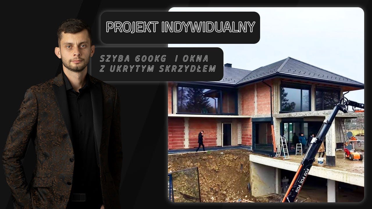 Projekt Indywidualny - Wymiana szyby 600kg, okna aluminiowe z ukrytym skrzydłem 