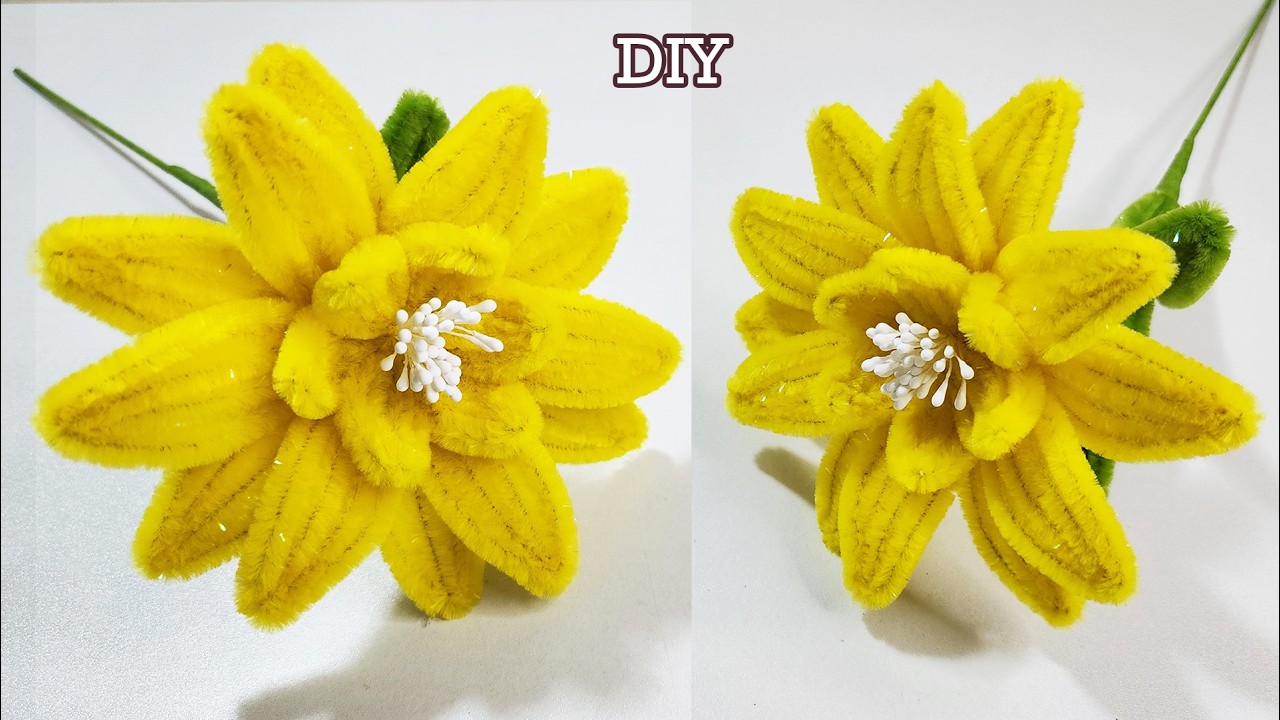 Креативный цветок лилии своими руками 🌼 | Простой цветок из проволоки для чистки трубок | Мастер-...