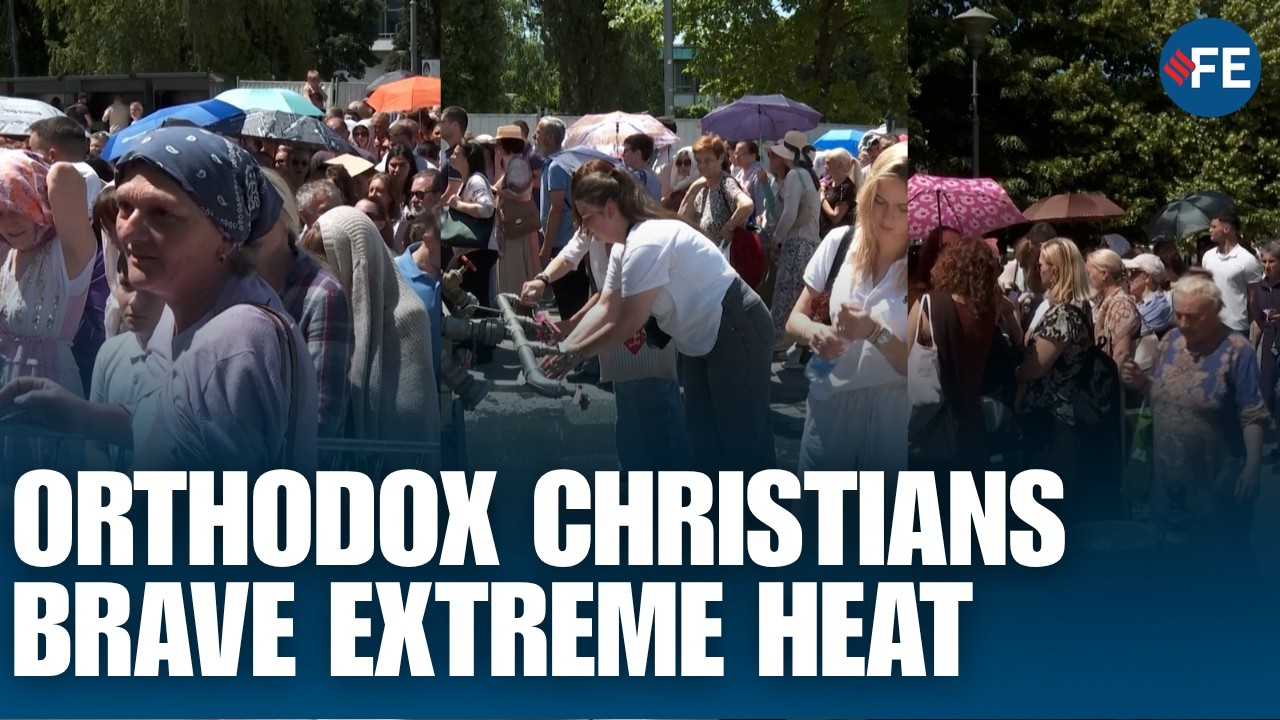Orthodox Christians Brave Extreme Heat | Rare Holy Relic Draws Huge Crowds in Serbia
