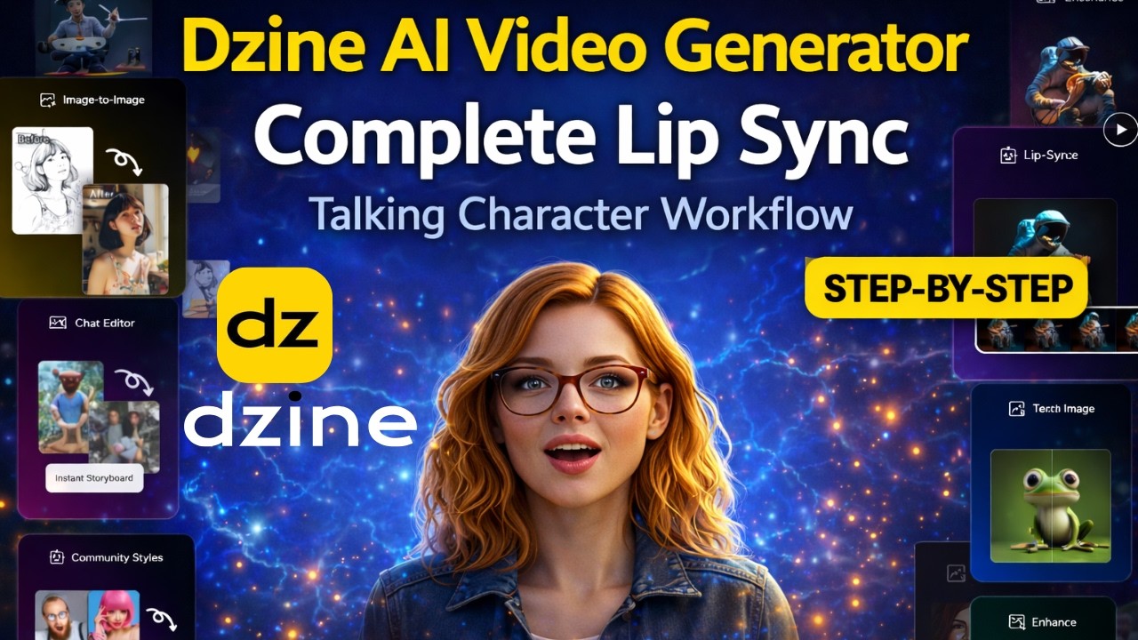 Dzine AI Video Generator: Complete Lip Sync & Talking Character Workflow (Step-by-Step Tutorial)