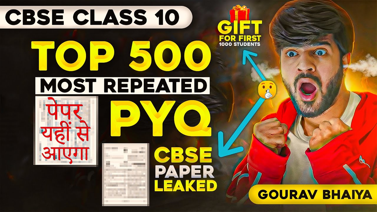 🚨CBSE Class 10 Maths Board Paper 2026 Leaked😱| Top 500 Most Repeated PYQs | Gourav Bhaiya